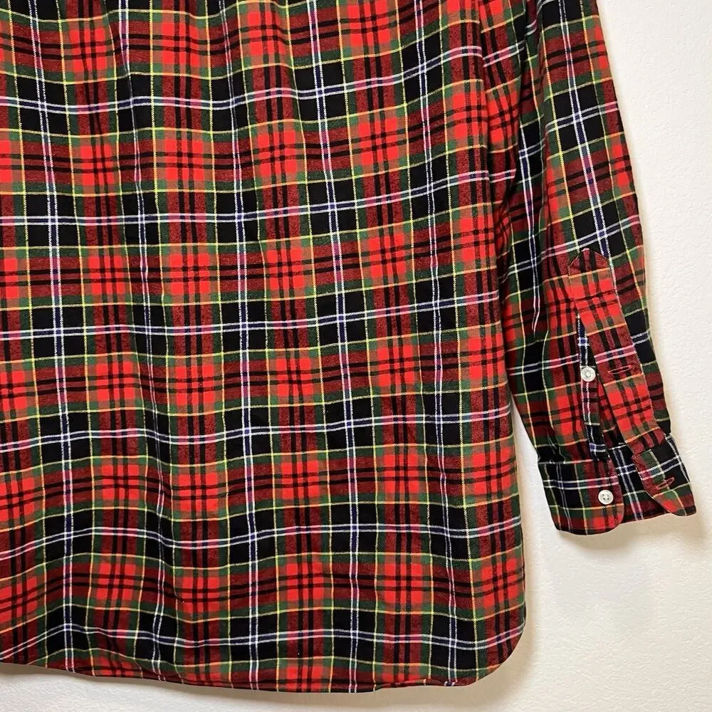 Ralph Lauren Blake Flannel Shirt Men’s Size L Red Plaid 100% Cotton Classic VTG